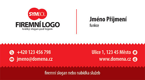 vizitky s barevným pruhem